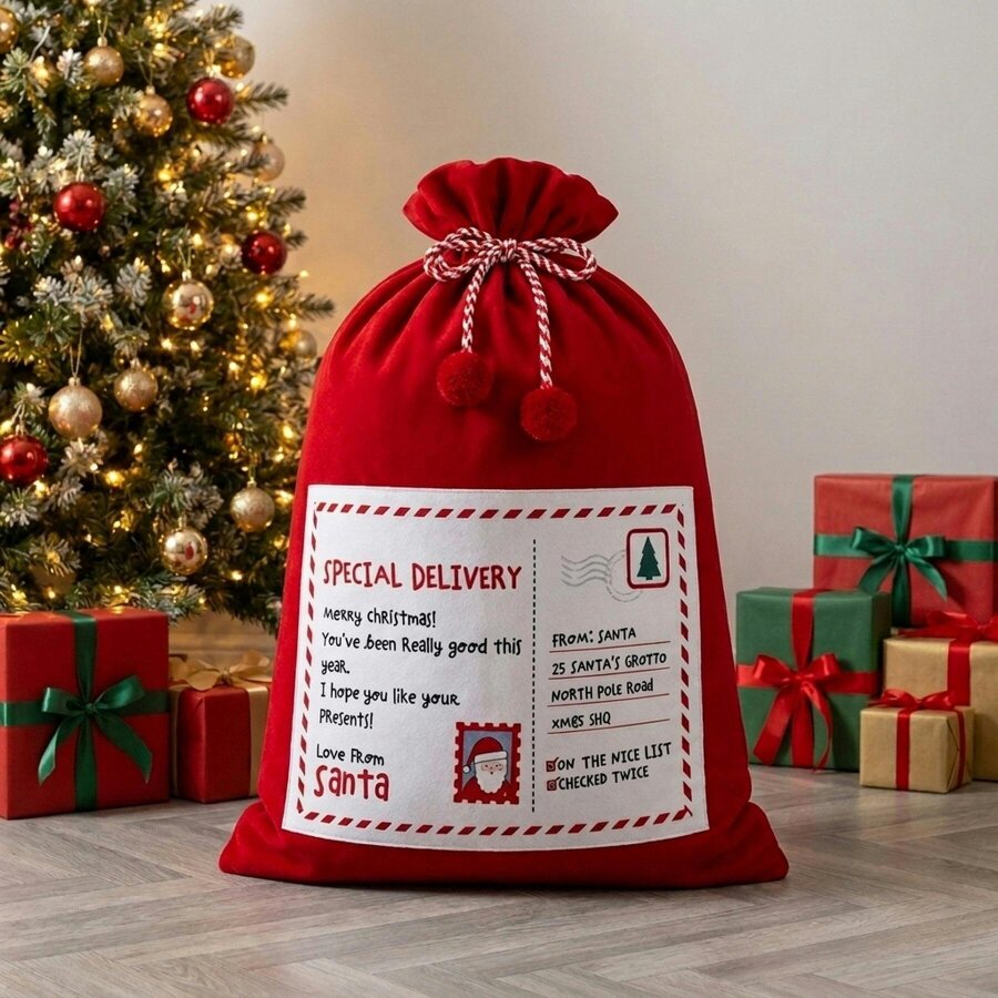 Garden Greatness Santa Mail Large Canvas Christmas Sack