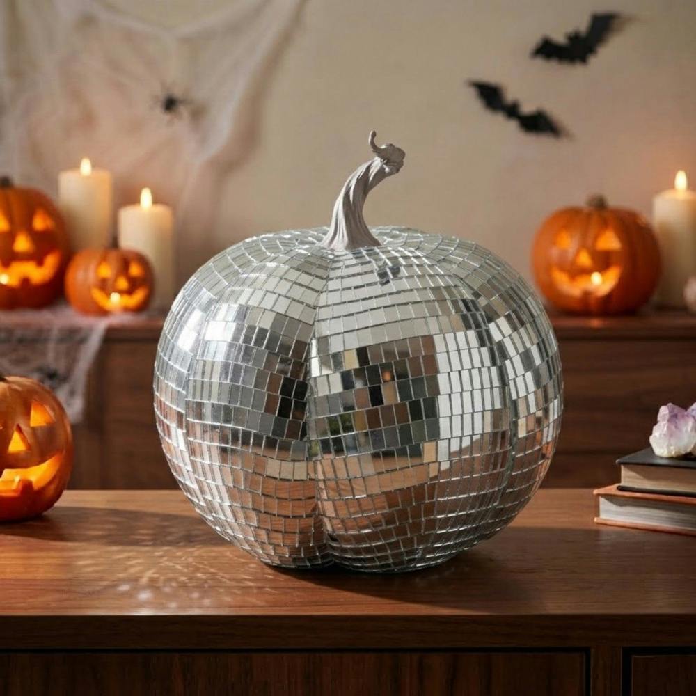 Garden Greatness Reflective Disco Pumpkin Decoration