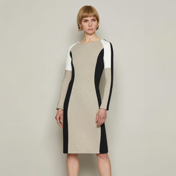 Bo Carter Bodycon Gua Dress in Organic Fleece - Beige