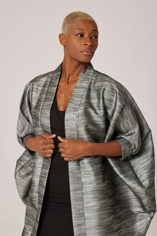 Lioness by TF Sand Storm Midi Kimono Jacket - Silver