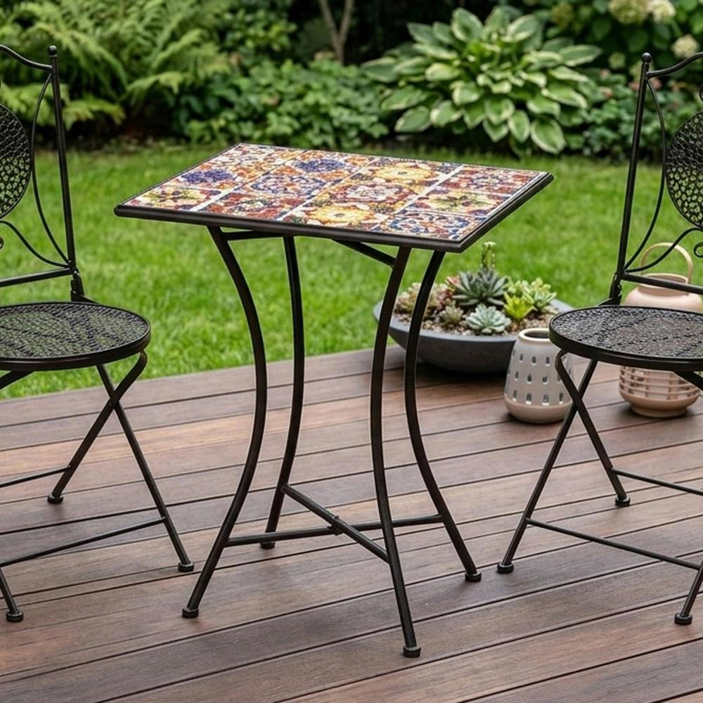 Garden Greatness Mosaic Rectangular 2 Seater Bistro Set