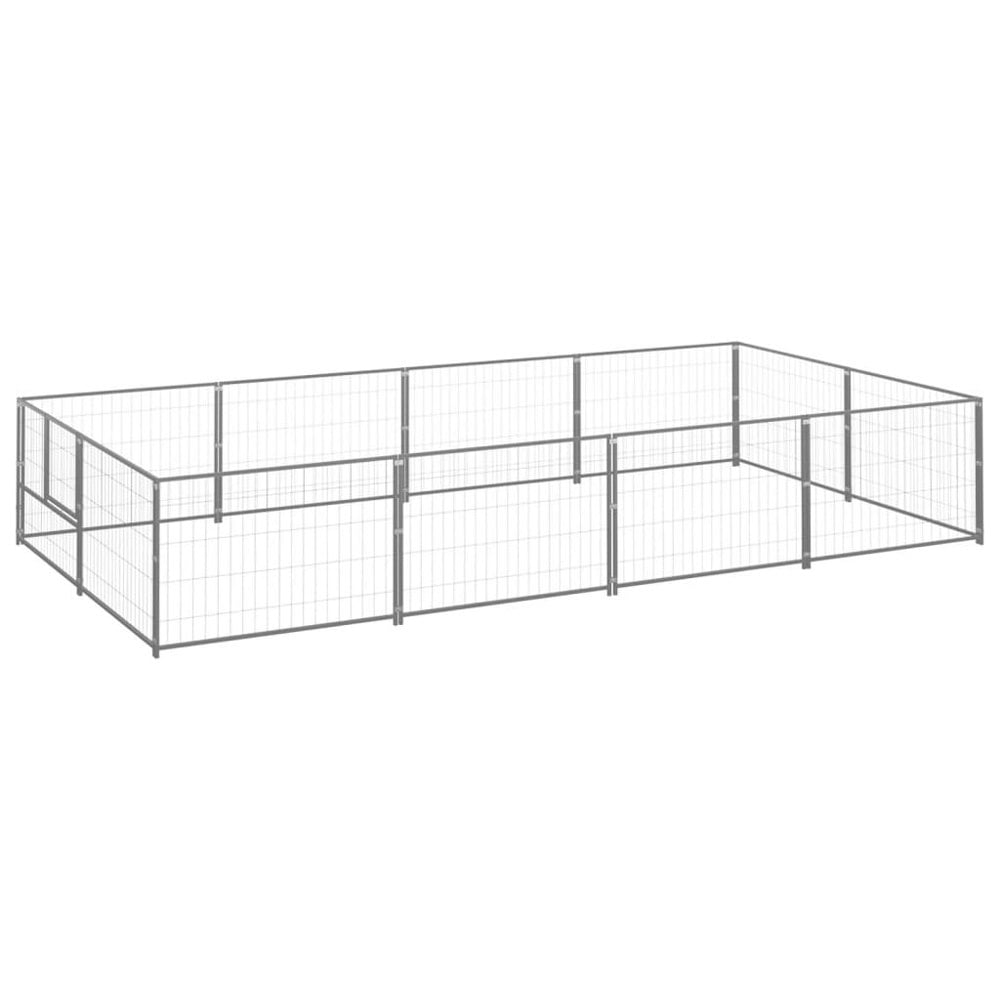 Berkfield Dog Kennel Silver 8 m2 Steel