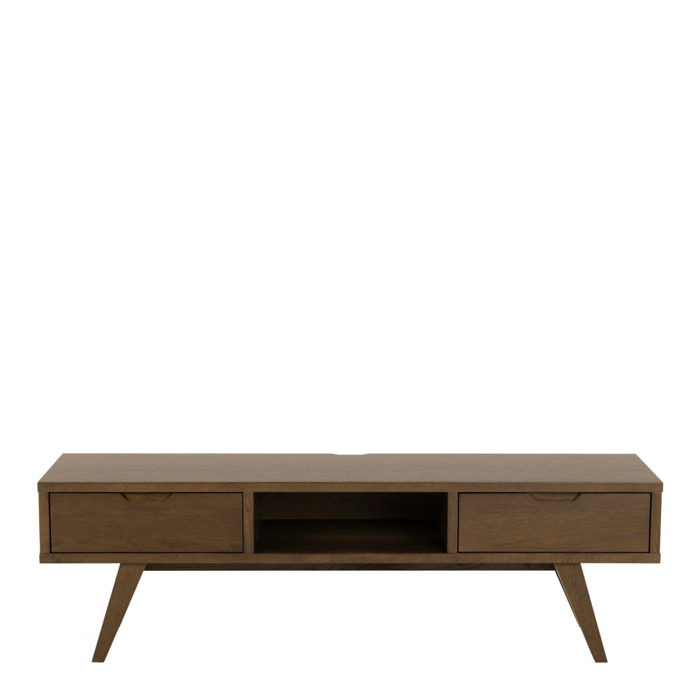 Furniture To Go A-Line TV Unit with 2 Drawers in Smoked Oak