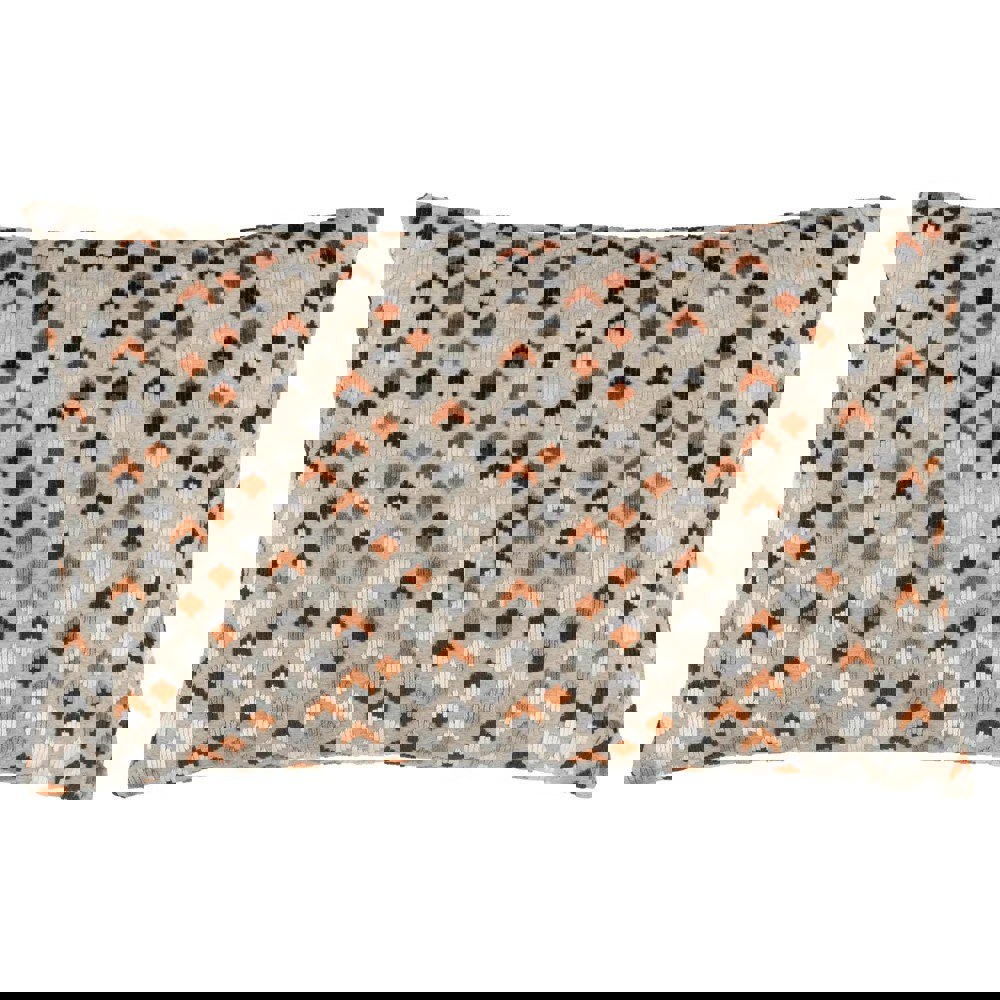 Paoletti Lexington Jacquard Velvet Cushion Cover - Ginger/Grey