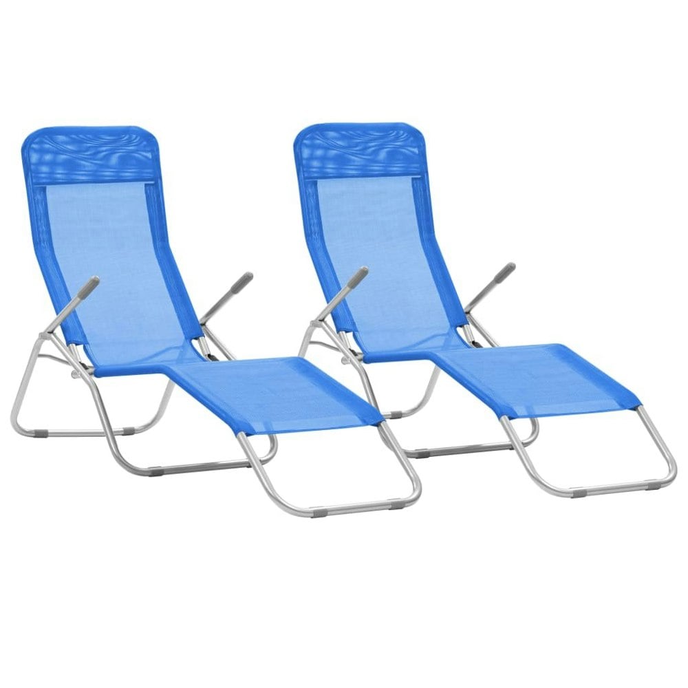 Berkfield Folding Sun Loungers 2 pcs Textilene Blue