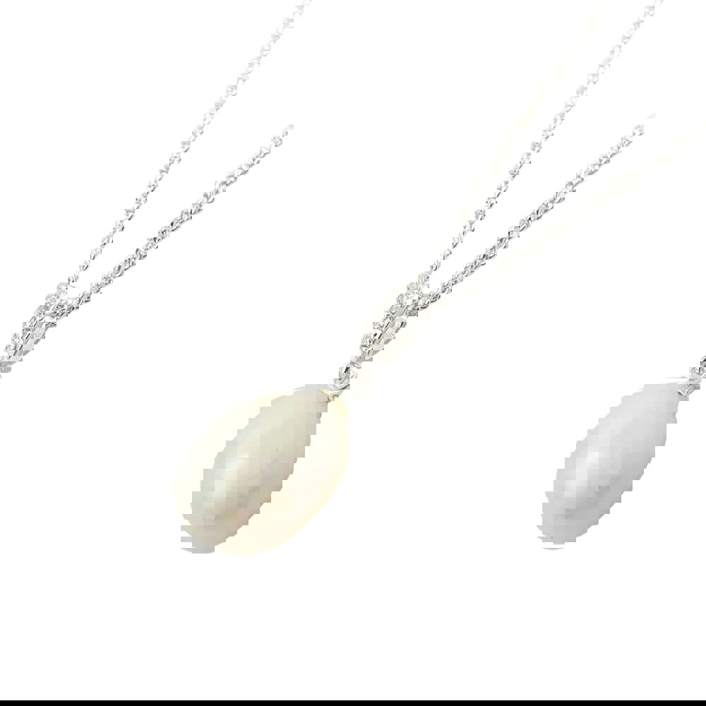 Dainty Peal Pendant Sterling Silver Necklace