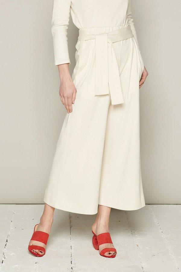 Bo Carter Wide Leg Vallerie Trousers in Organic Cotton - White 