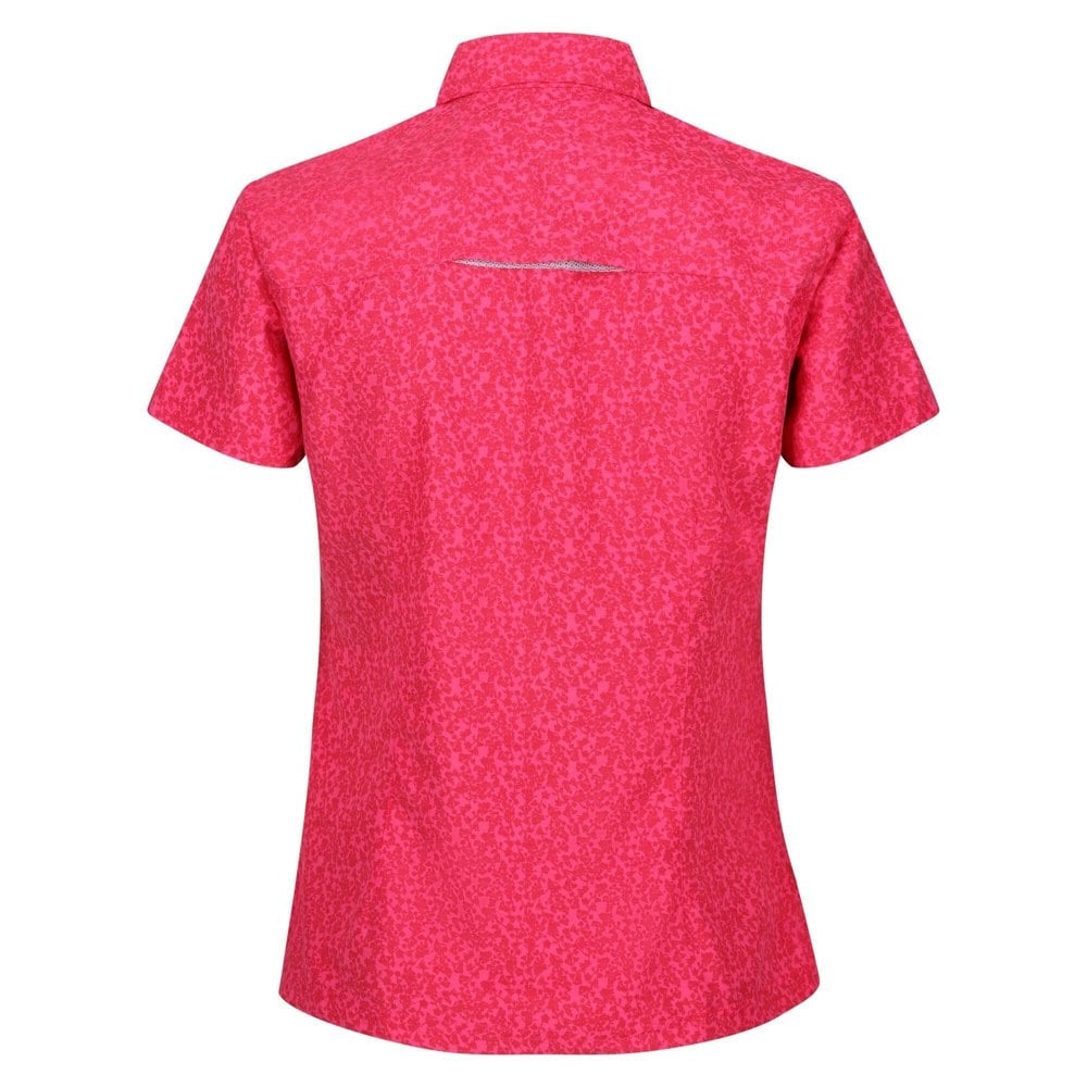 Regatta Womens/Ladies Mindano VIII Ditsy Print Short-Sleeved Shirt - Flamingo Pink Potion