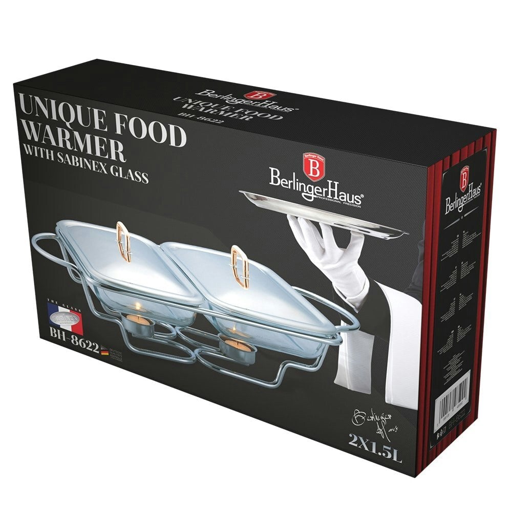 Berlinger Haus Food Warmer Rectangle, 2x1.5L Berlinger Haus BH8622