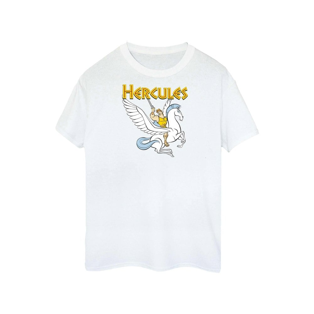Disney Womens/Ladies Hercules With Pegasus Cotton Boyfriend T-Shirt - White