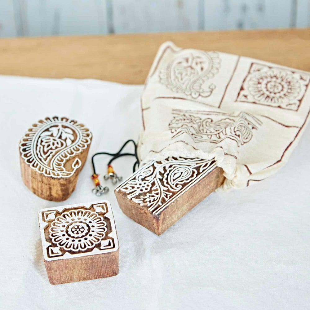 Paper High Three Assorted Design Wooden Printing Blocks