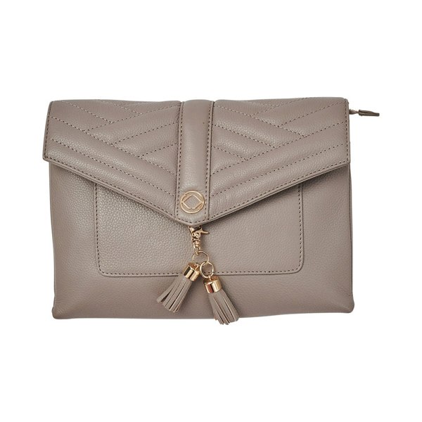 harry warm grey leather crossbody bag