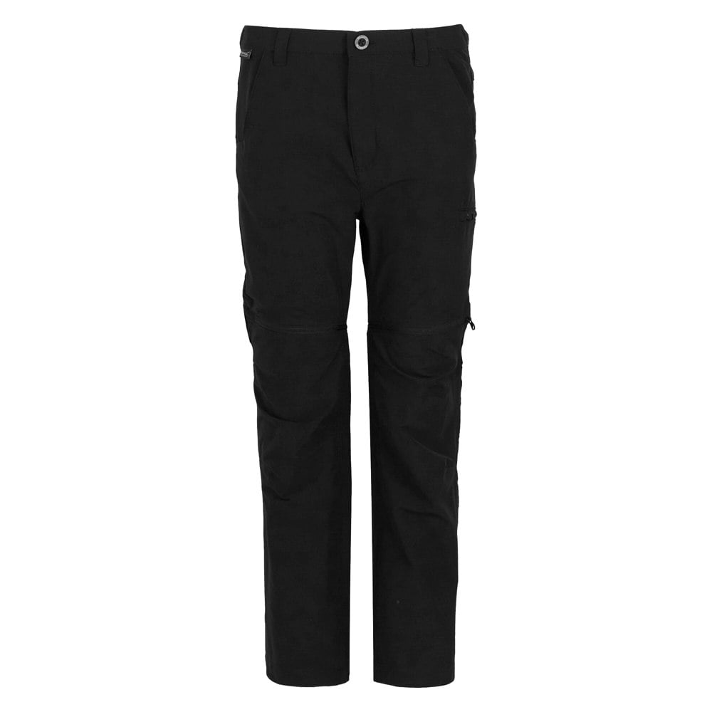 Regatta Childrens/Kids Highton Stretch Zip-Off Walking Trousers - Black
