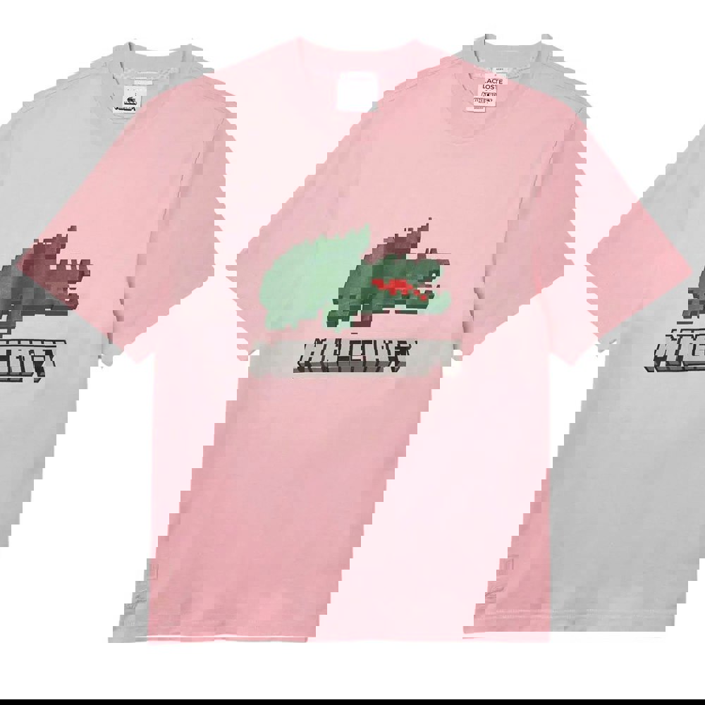 Lacoste Unisex Adult Minecraft T-Shirt - Pink