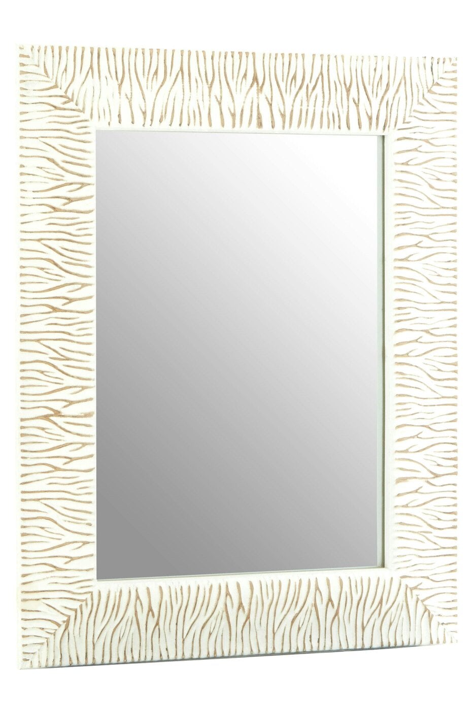 Interiors by Premier Zelma Antique White And Brush Gold Wall Mirror