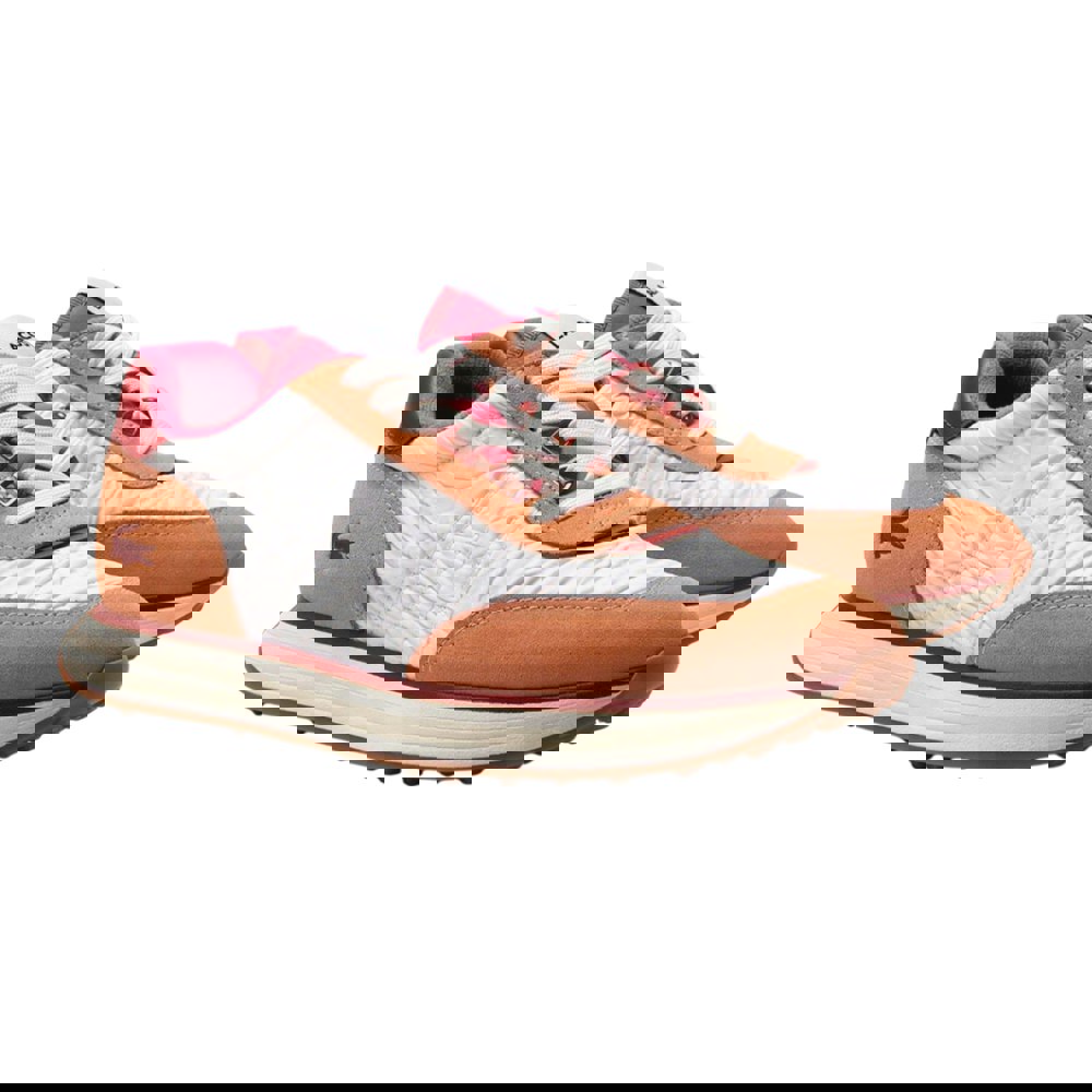 Lacoste Womens L-Spin Leather Trainers - White/Pink