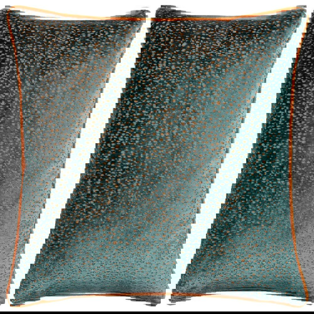 Paoletti Estelle Spotted Cushion Cover - Teal/Rust