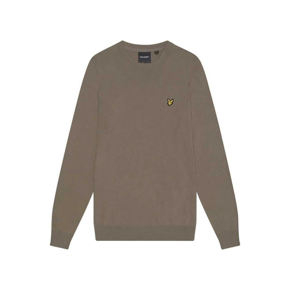 Lyle & Scott Mens Cotton Merino Crew Neck Jumper - Sage Uniform