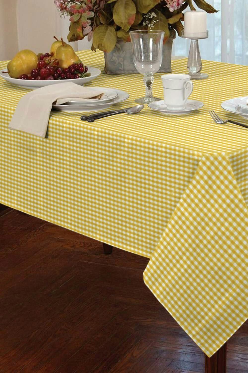 Alan Symonds Gingham Check Table Cloth Yellow