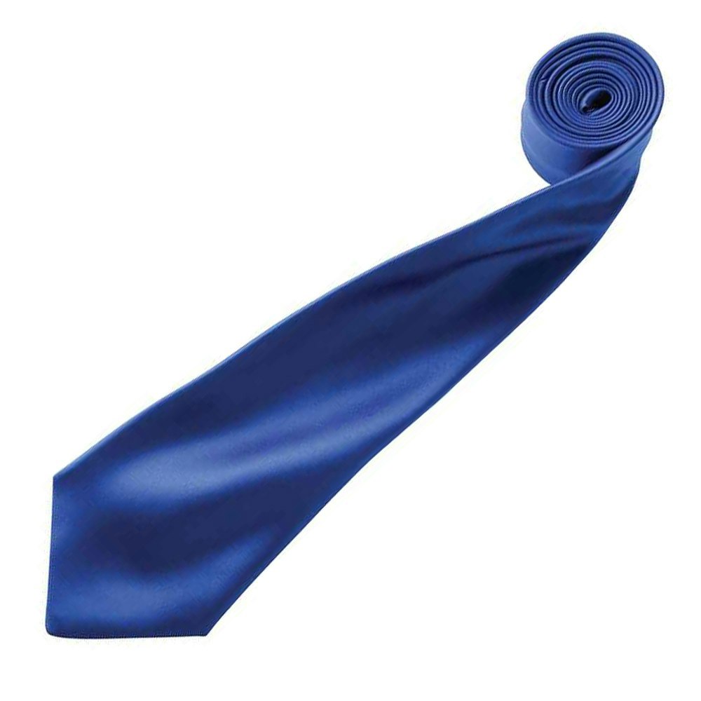 Premier Mens Plain Satin Tie (Narrow Blade) - Royal