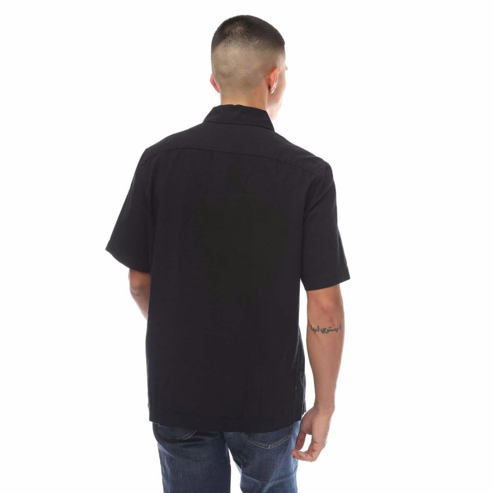Fred Perry Mens Panel Linen Shirt - Black