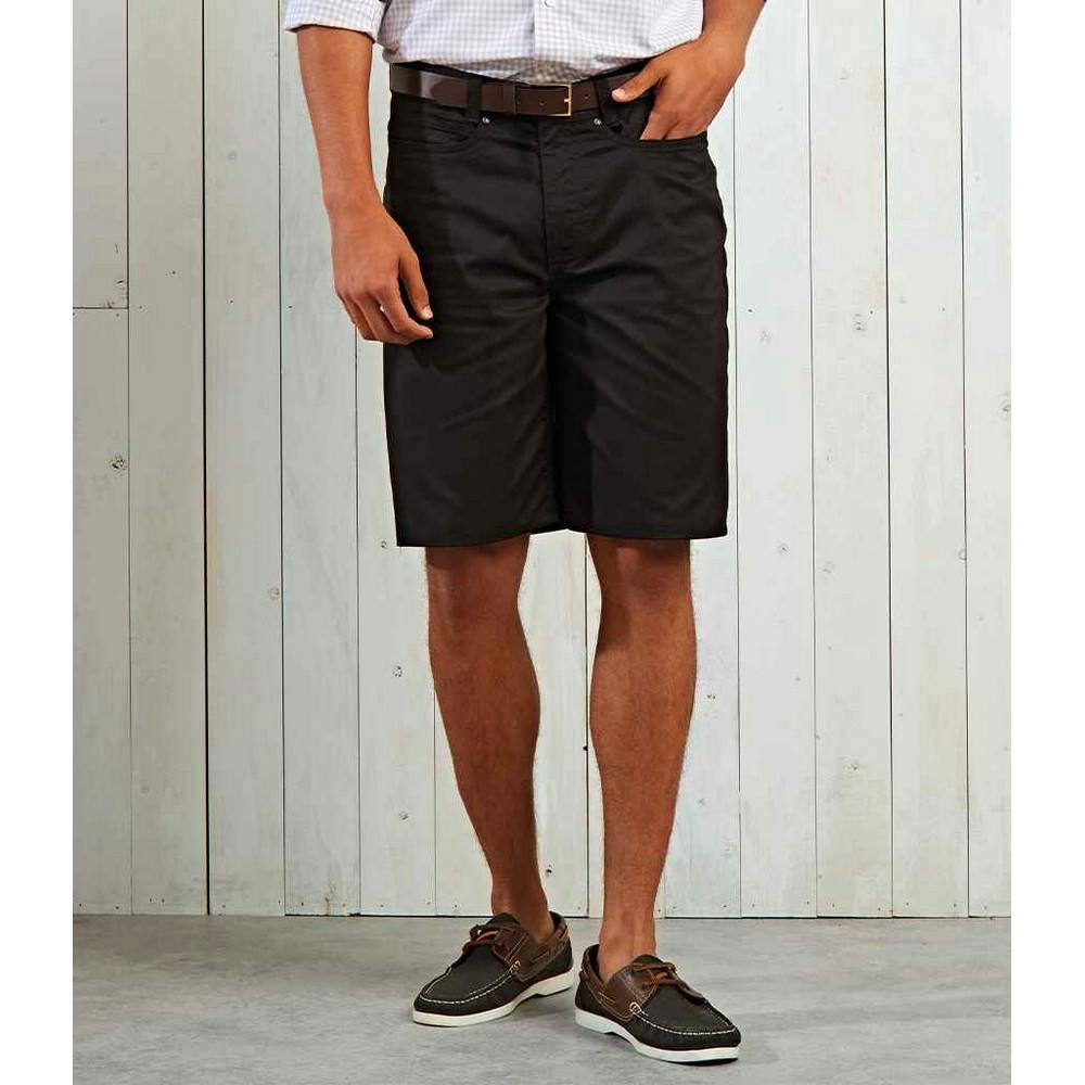 Premier Mens Performance Chino Casual Shorts - Black