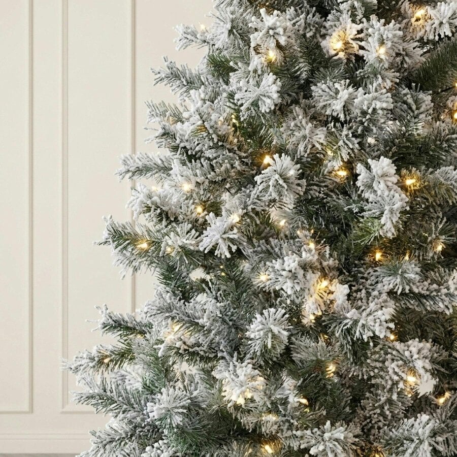Garden Greatness 7ft Heritage Fir Snowy Flocked Christmas Tree