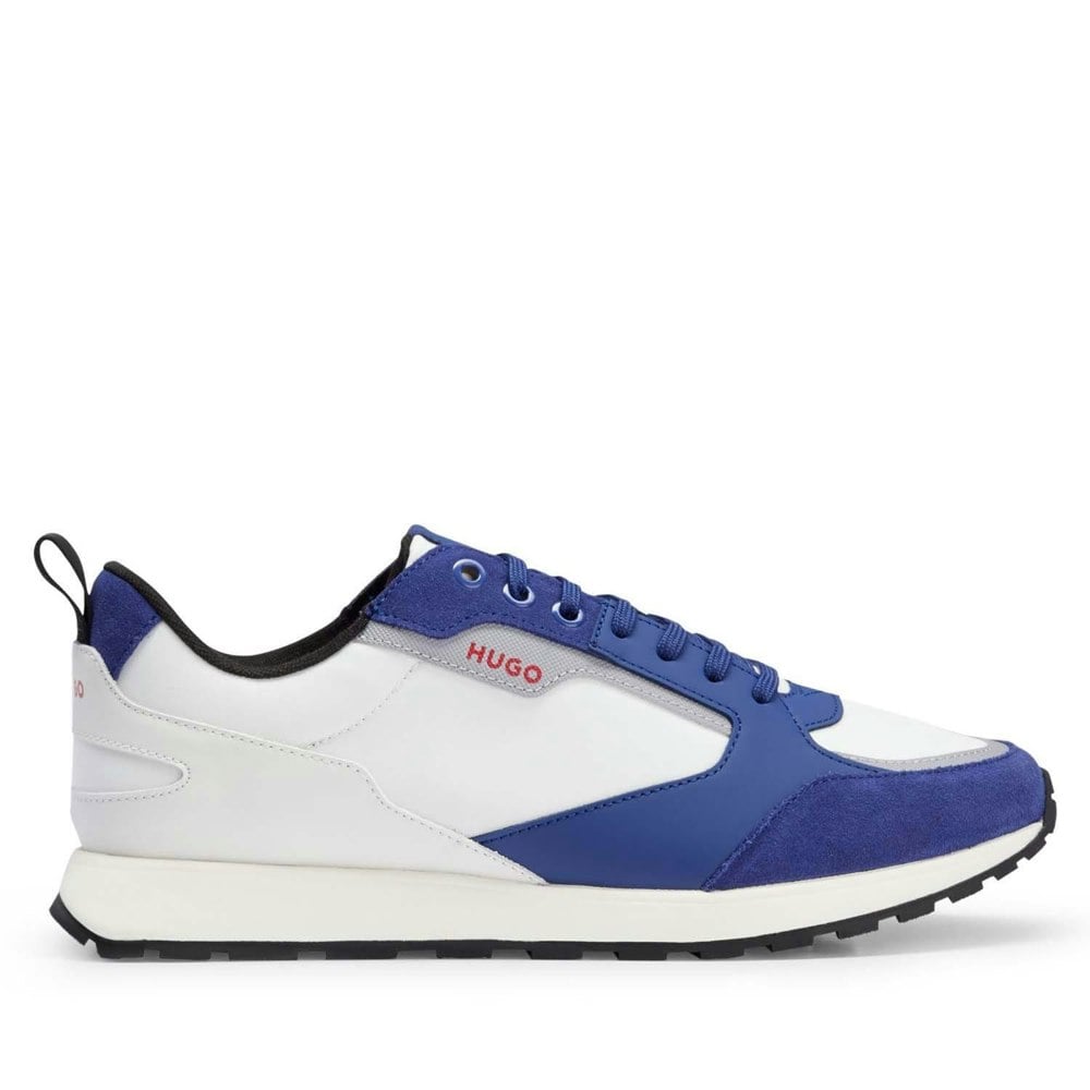 Hugo Mens Icelin Suede Panel Running Trainers - Blue