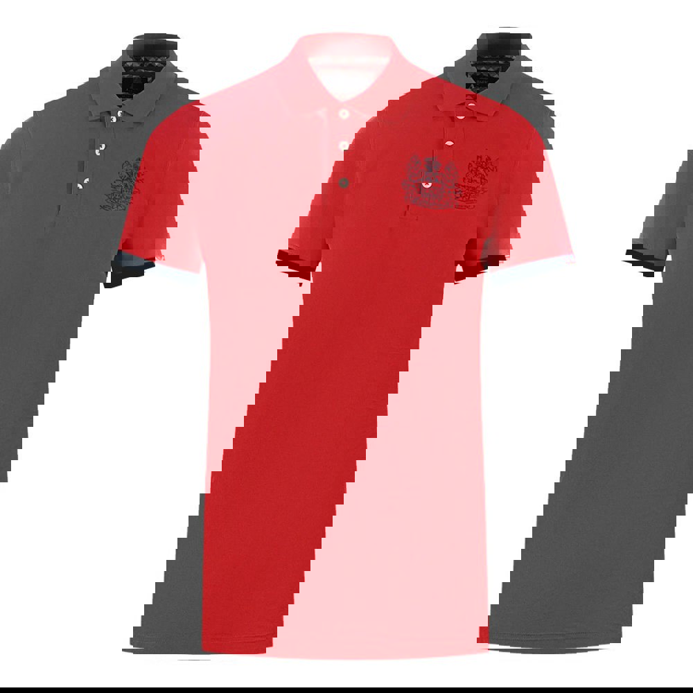 Aquascutum Branded Collar Polo Shirt - Red