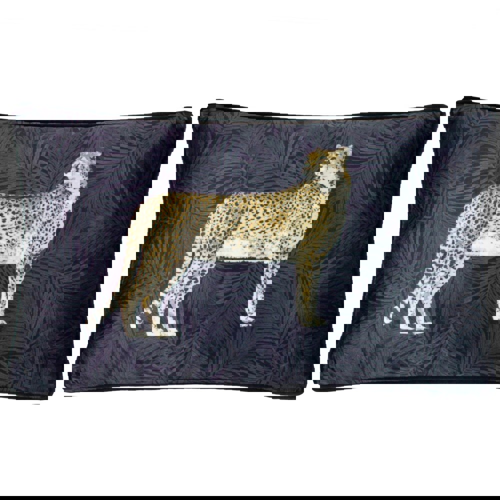 Paoletti Cheetah Forest Cushion Cover - Navy
