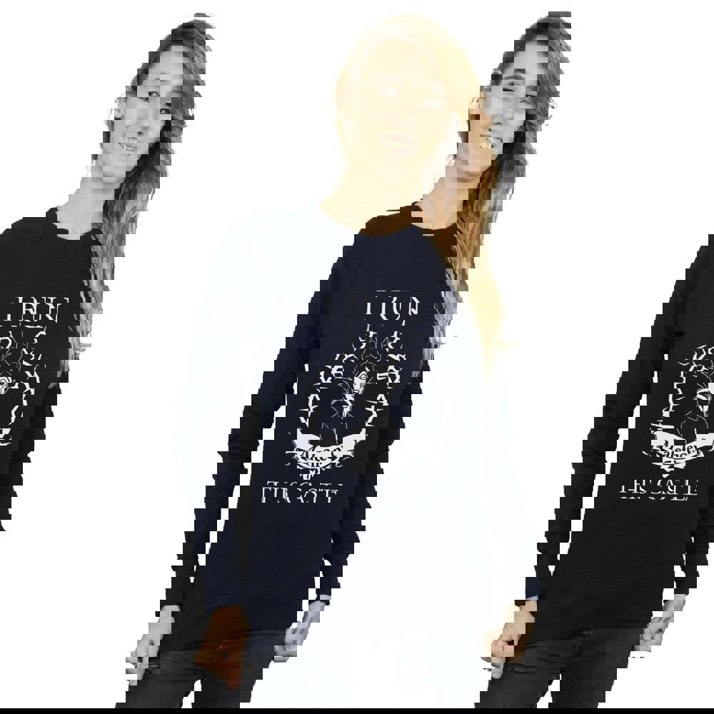 Disney Womens/Ladies Maleficent I Run This Castle Sweatshirt - Navy Blue