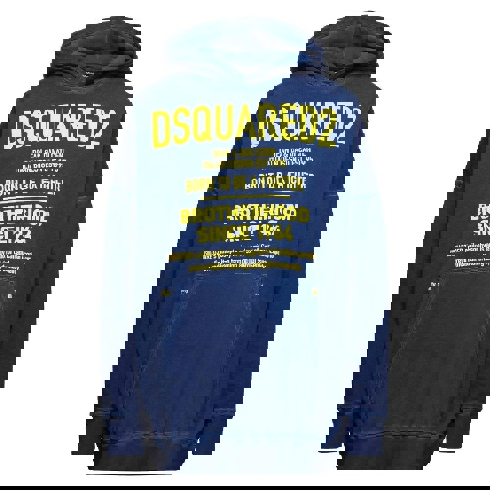Dsquared2 Born To Be A Fighter Oversize Hoodie - Blue