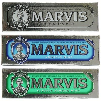 Marvis Triple Set - Aquatic Mint 85ml, Whitening Mint 85ml and Strong Mint 85ml