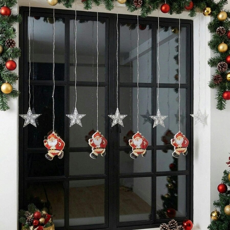 Garden Greatness Christmas Twinkling Star Curtain Lights
