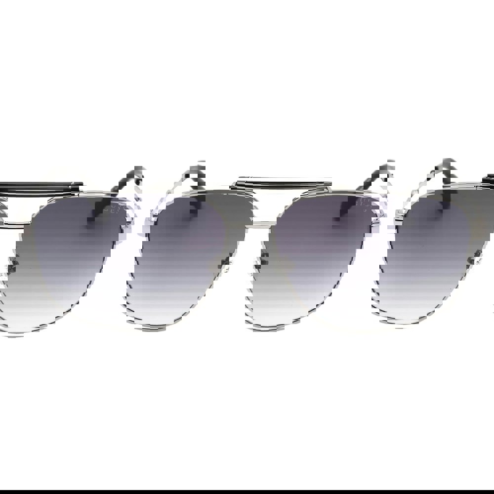 Guess Gradient Smoke Lens Shiny Dark Silver Sunglasses