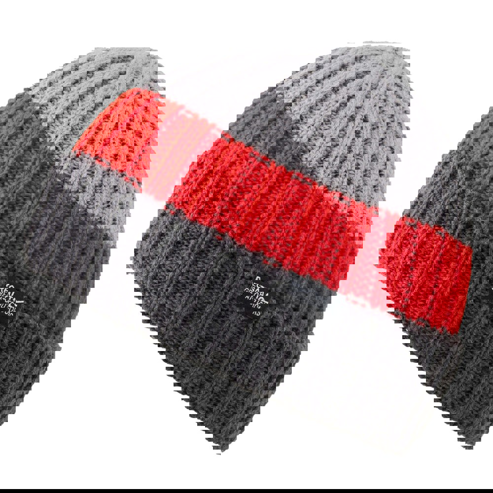 Regatta Mens Davion V Beanie - Mineral Grey/High Risk Red