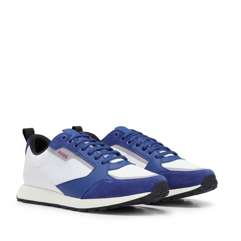 Hugo Mens Icelin Suede Panel Running Trainers - Blue
