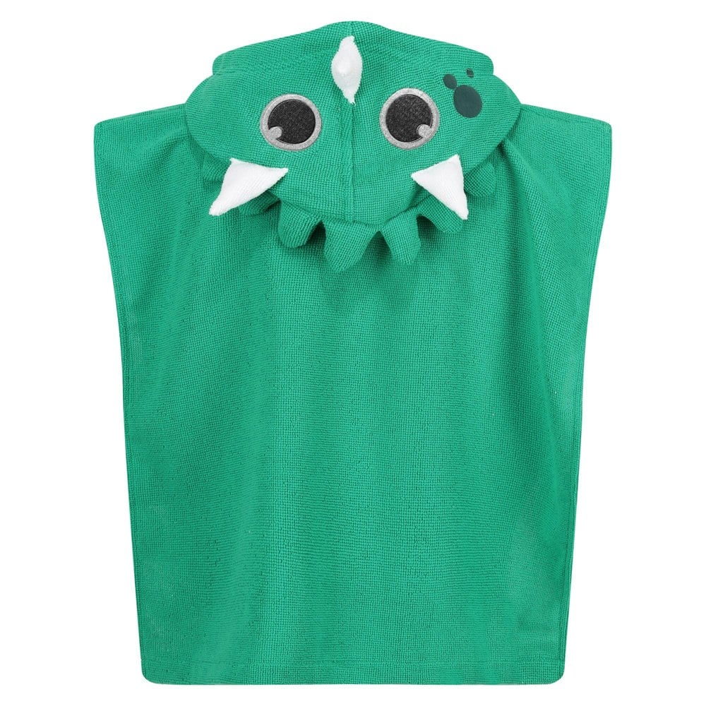 Regatta Childrens/Kids Stompy The Dinosaur Hooded Towel - Jellybean Green