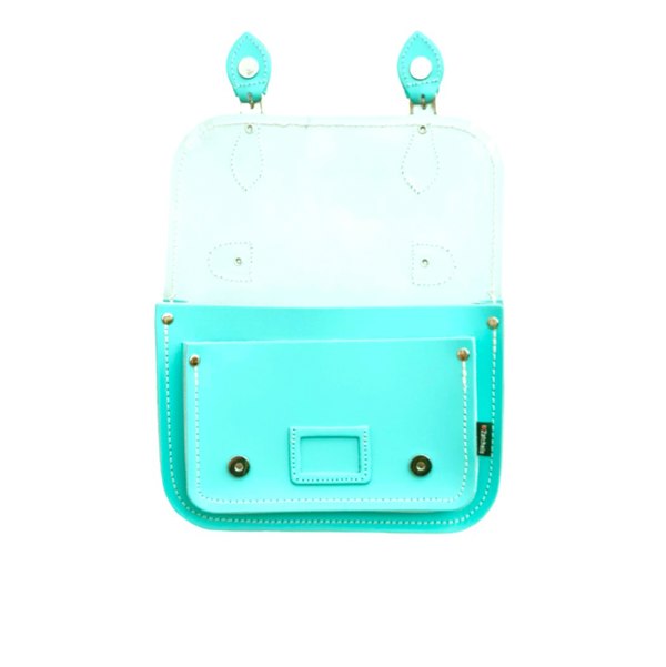 Zatchels Leather Midi Satchel - Limpet - Shell Blue