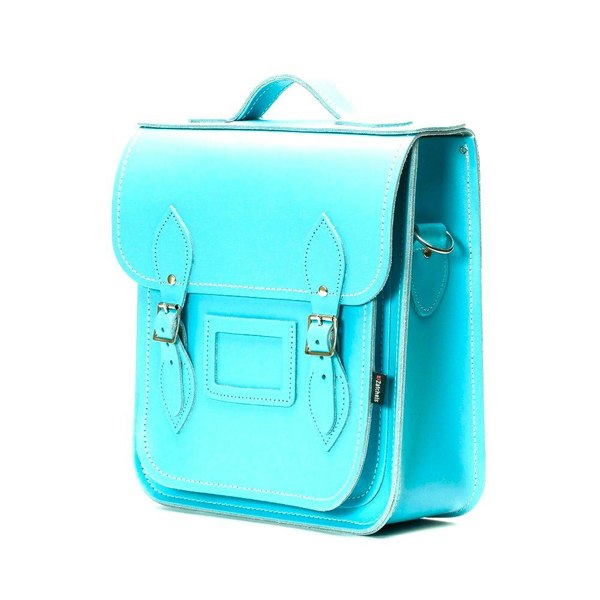 Zatchels Handmade Leather City Backpack - Limpet Shell Blue