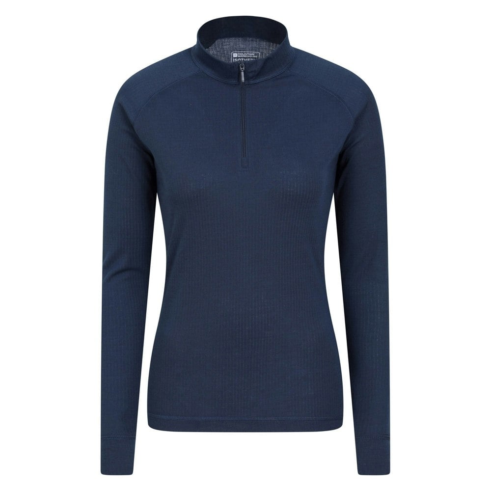 Mountain Warehouse Womens Talus Zip Neck Long-Sleeved Thermal Top - Navy
