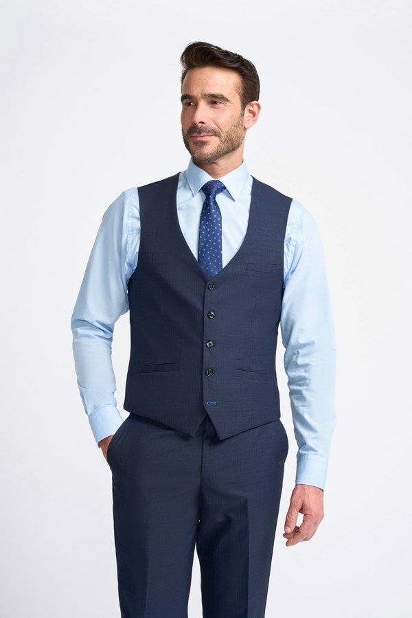 House of Cavani Seeba Navy Long Three Piece Suit - Navy