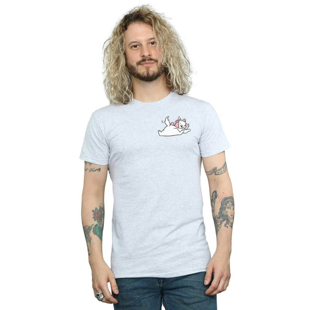 Disney Mens Aristocats Marie Sweet Backside Breast Print T-Shirt - Sports Grey