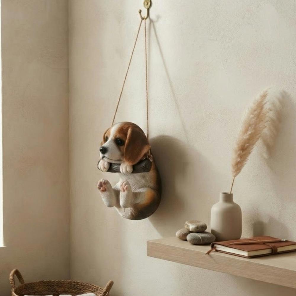 Garden Greatness Playful Dangling Puppy Figurine Ornament