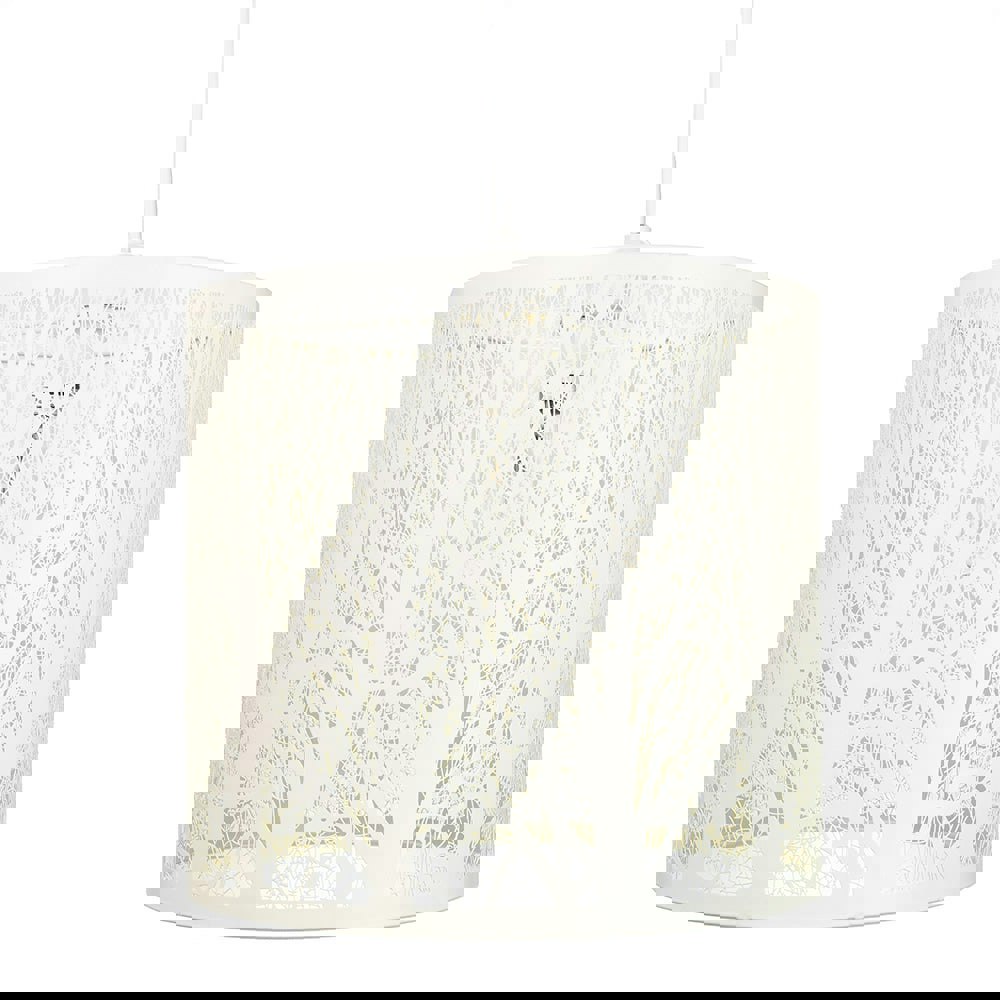 Unique and Beautiful Soft Cream Metal Forest Design Ceiling Pendant Shade Image 1