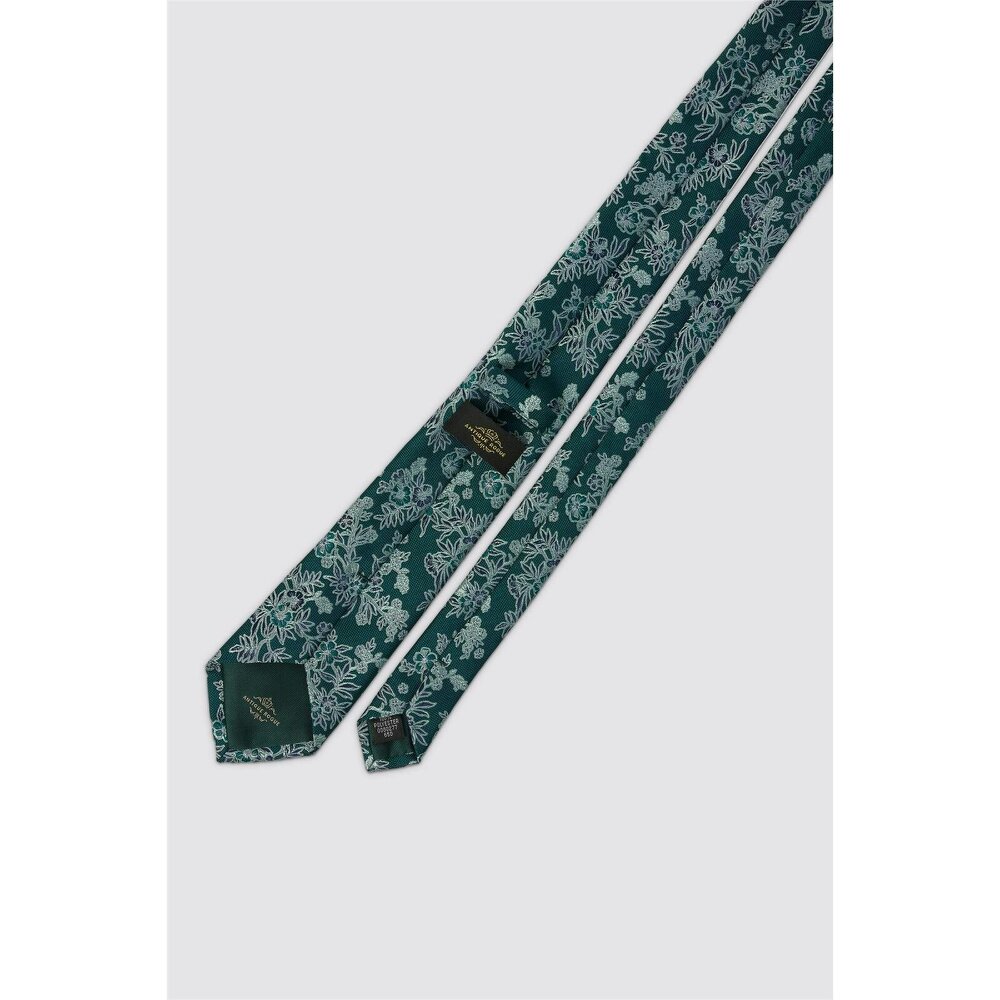 Antique Rogue Green Autumn Fern Leaf Tie