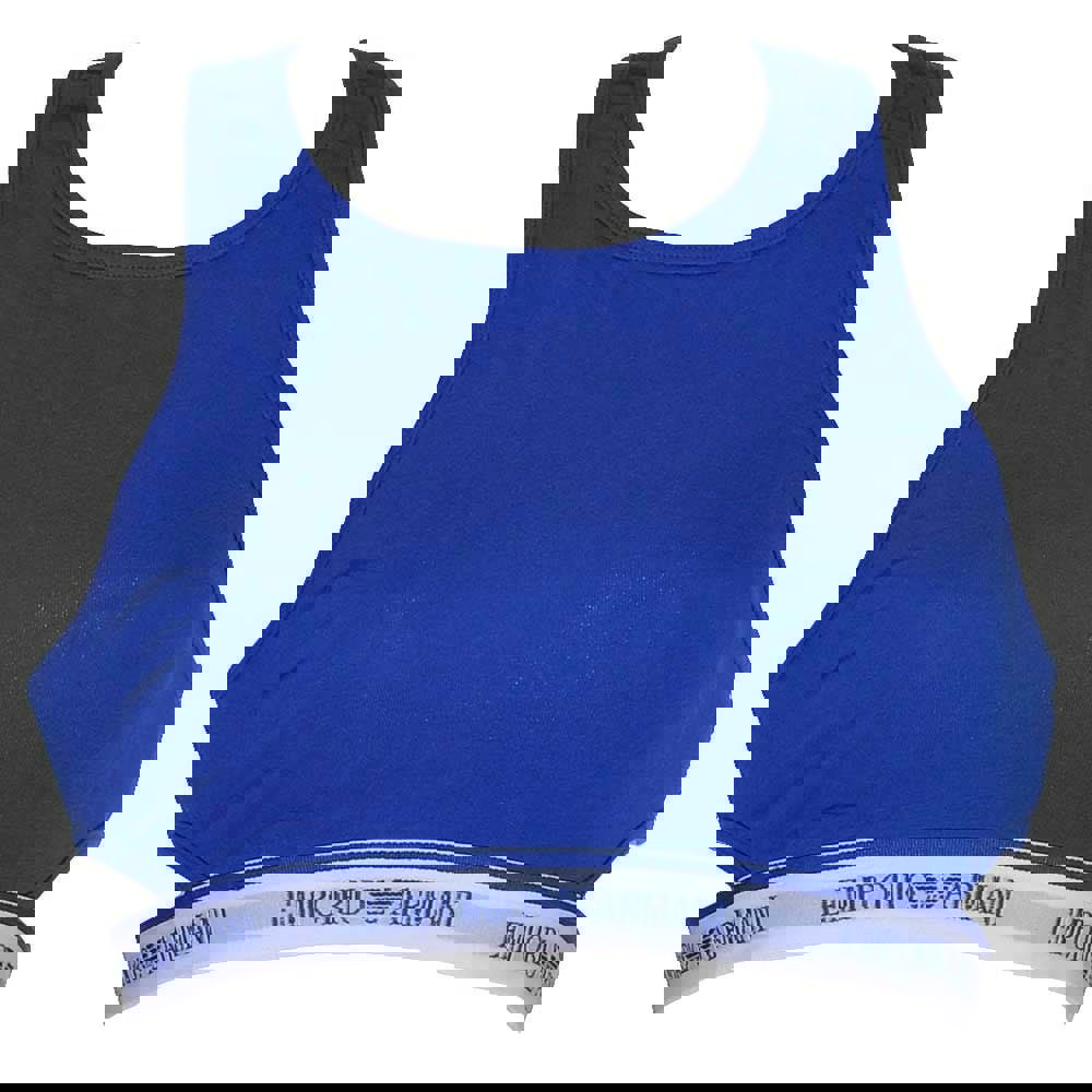 Emporio Armani Visibility Stretch Cotton Bralette, Electric Blue