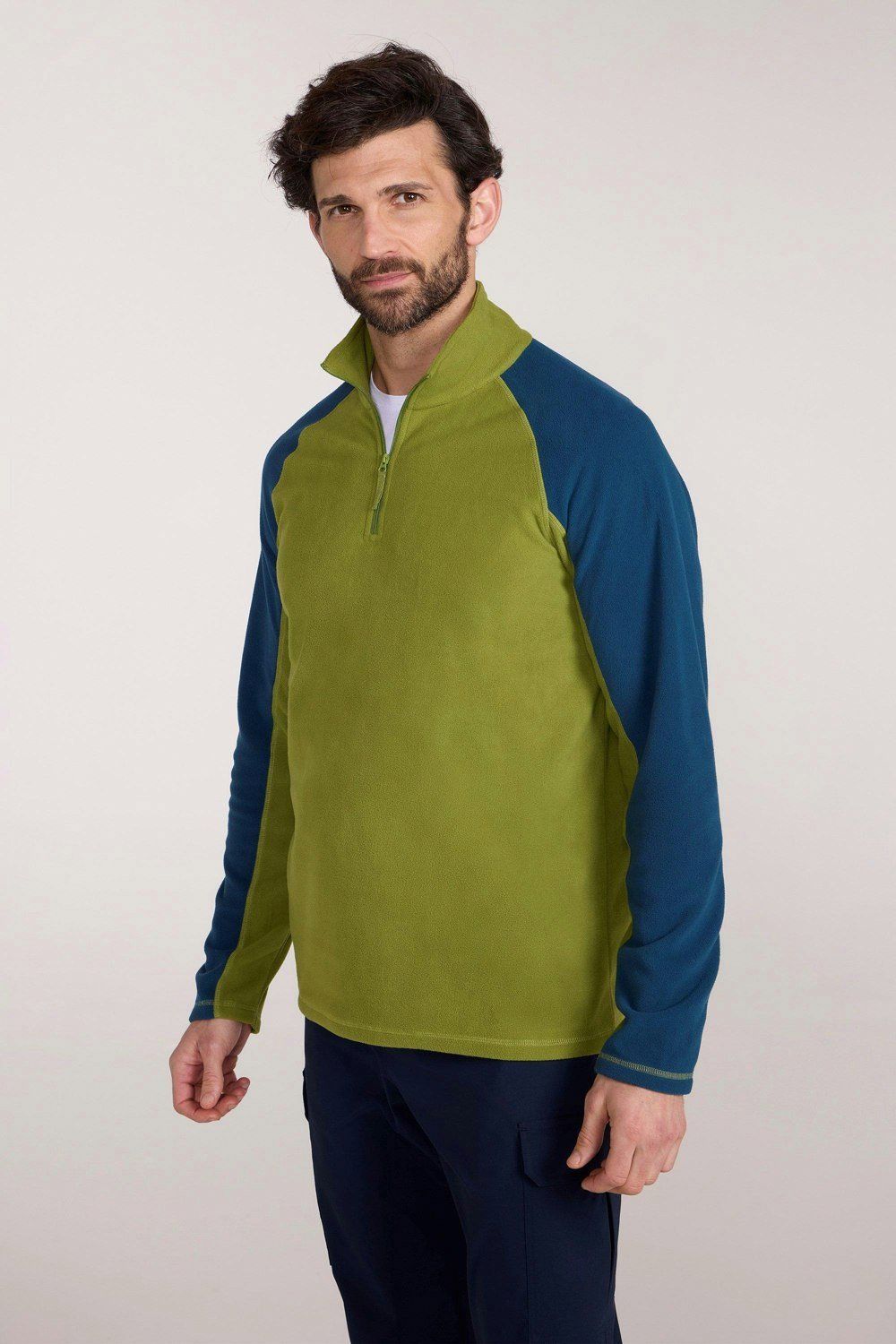 Mountain Warehouse Mens Ashbourne II Half Zip Fleece Top - Bright Green