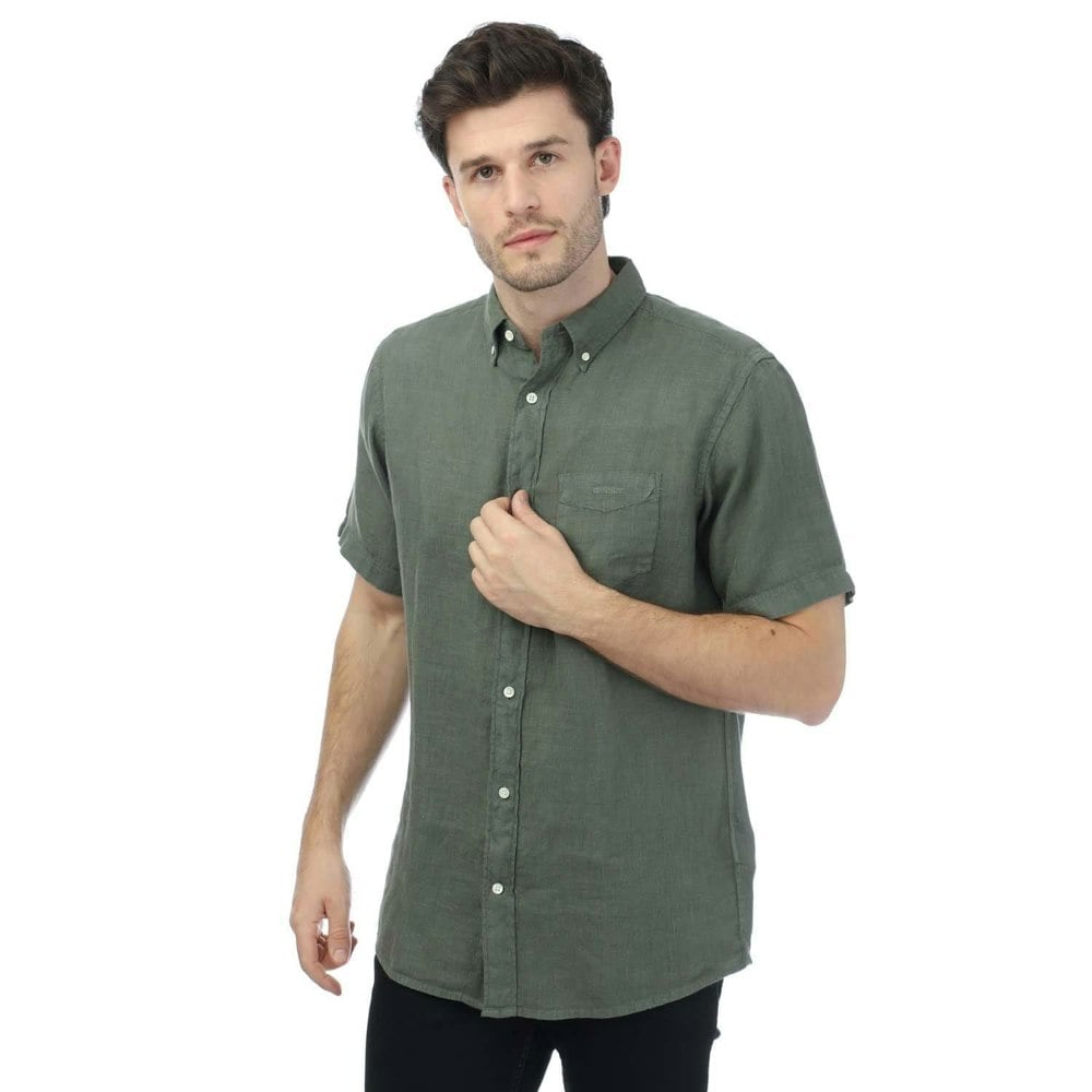 Gant Mens Garment Dyed Regular Shirt - Green