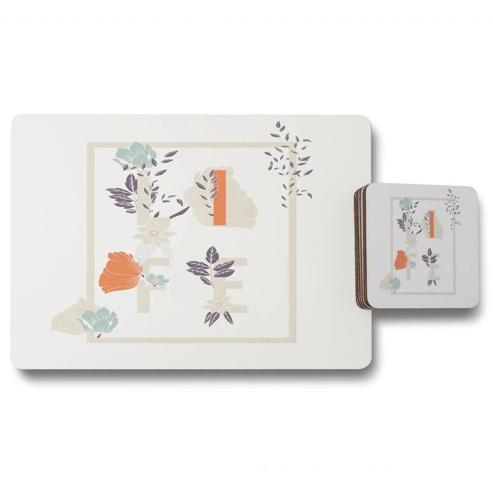 New Product Life & Flowers (Placemat & Coaster Set)  - Andrew Lee Home and Living